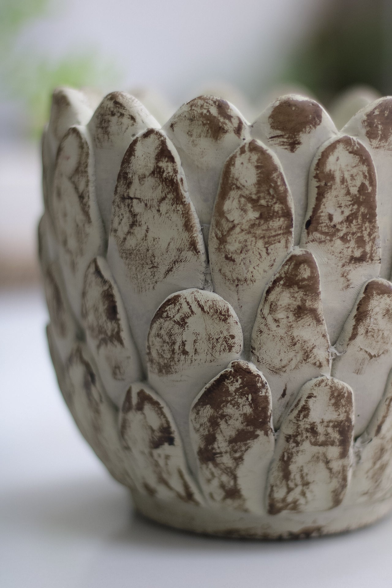 Textured Artichoke Stoneware Planter