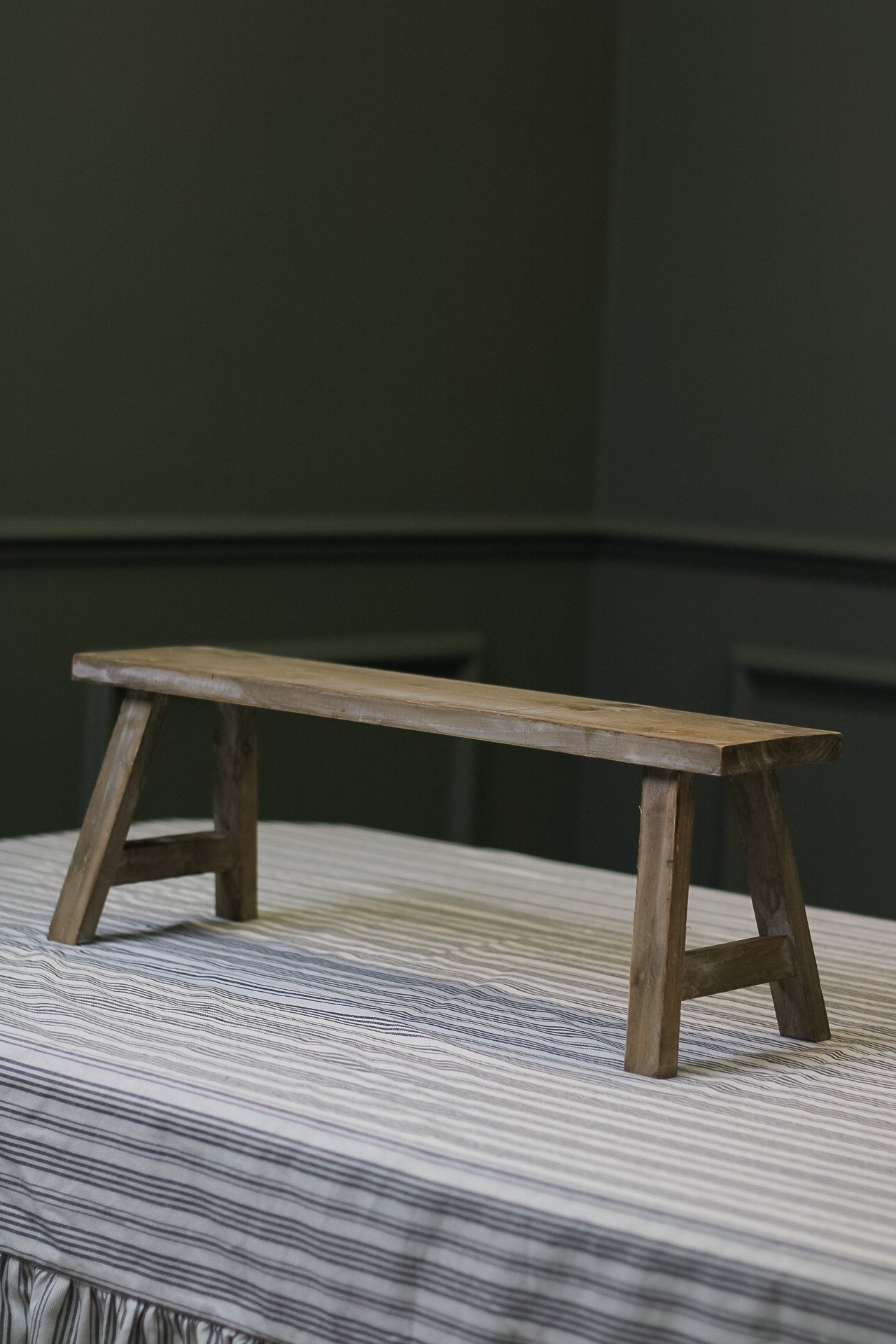 Long Natural Wooden Styling Bench