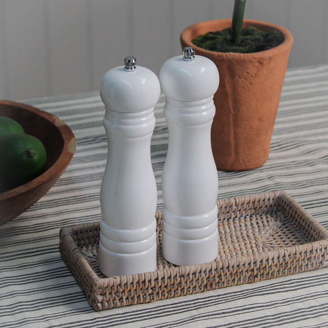 White Salt & Pepper Mills