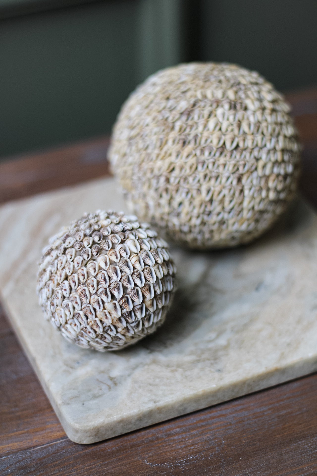Natural Shell Ball Decorative Sculpture