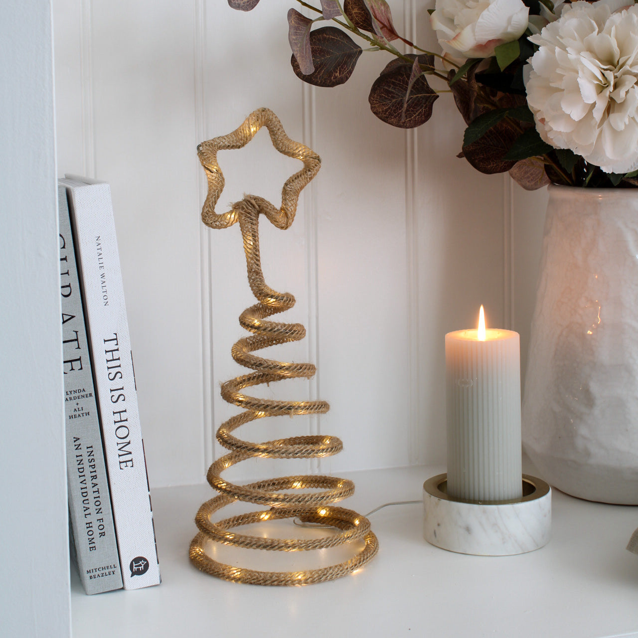 Neutral Rope Tree with Star and Lights