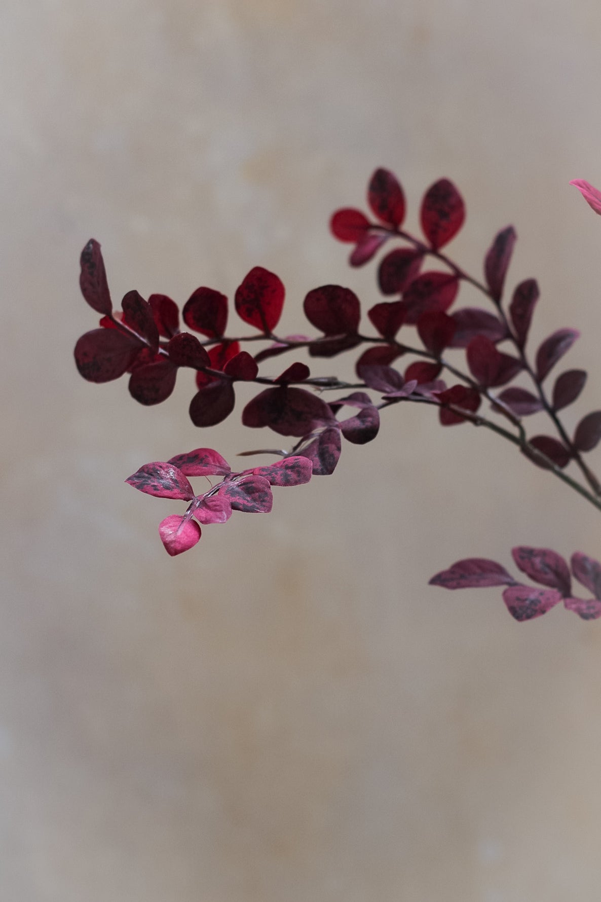 Faux Plum Mini Leaves Spray