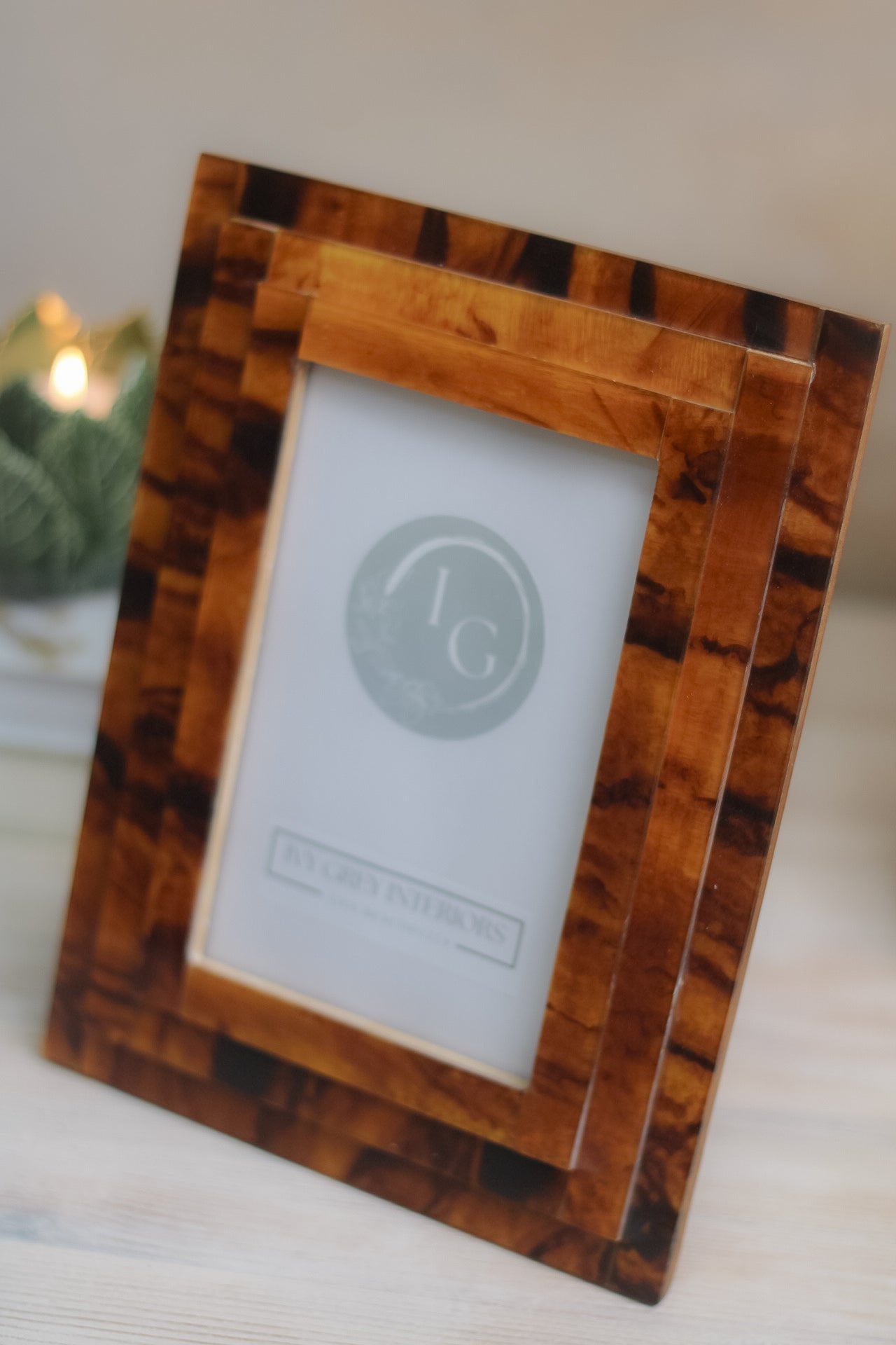 Brown Tortoise Shell Photo Frame