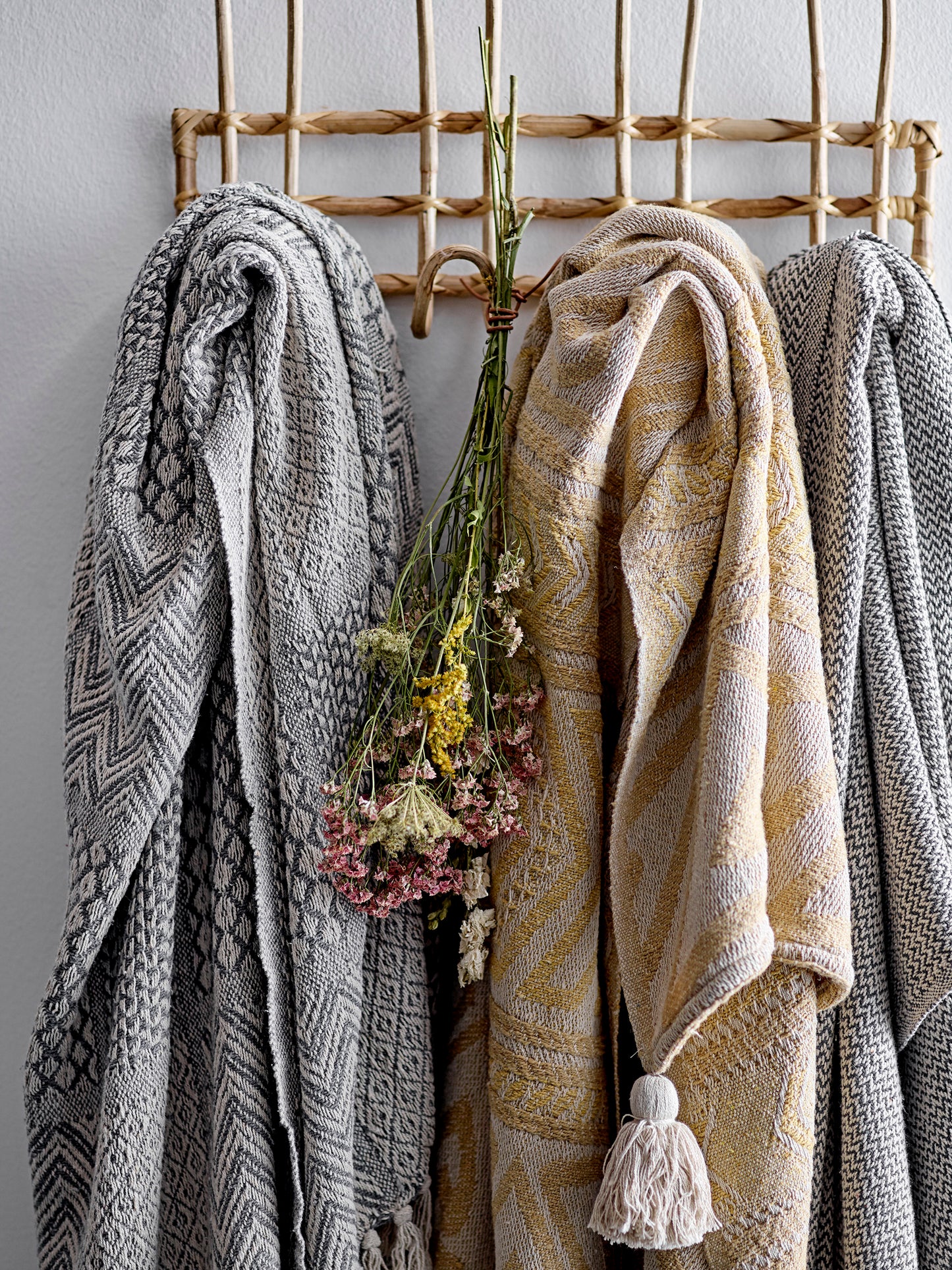 Grey Patterned Throw