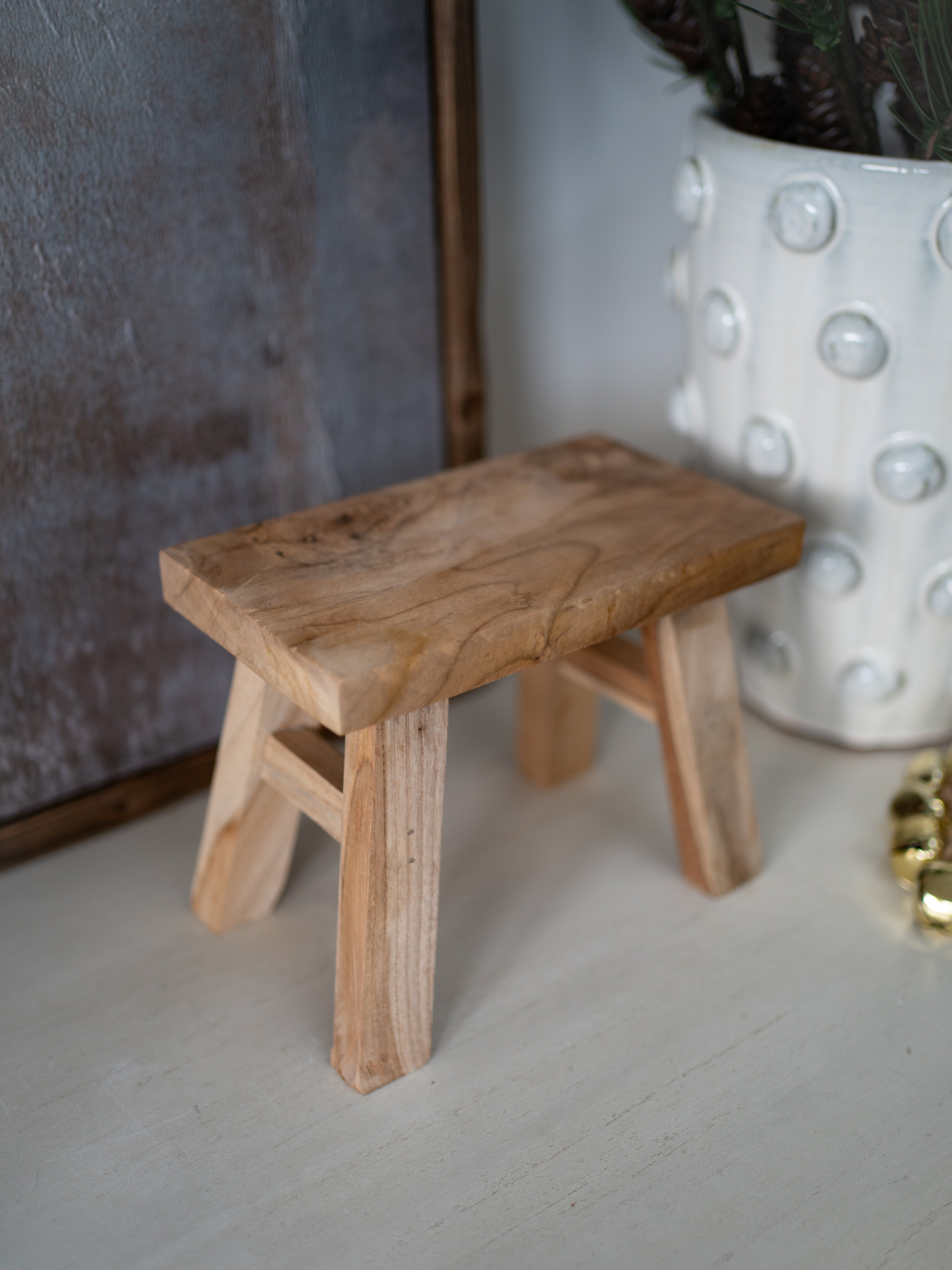 Decorative Teak Wood Styling Stool