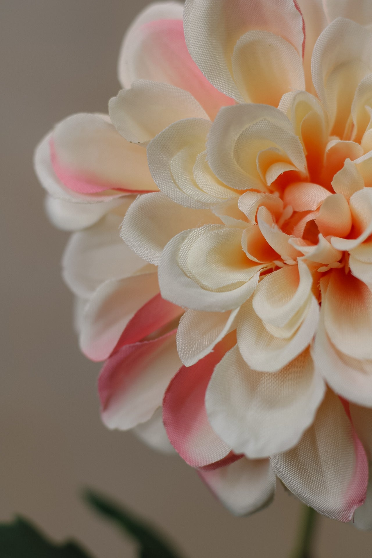 Faux Peach Sorbet Dahlia Stem