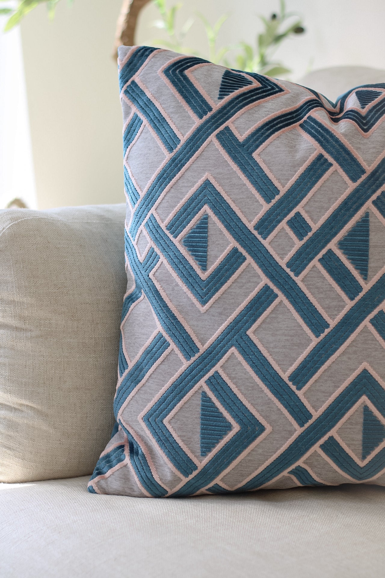 Melrose Smoke & Rose Cushion