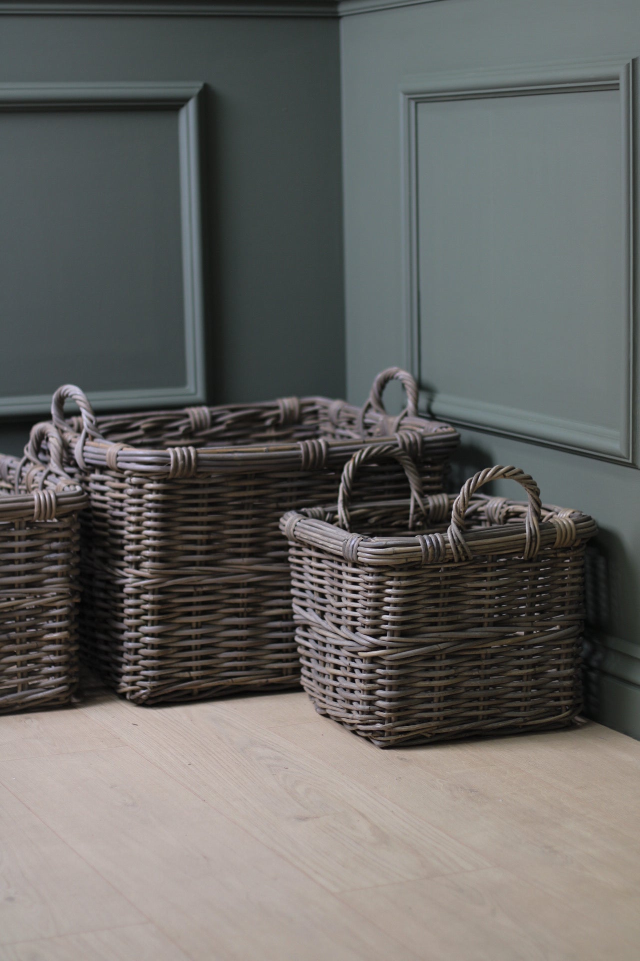 square rattan storage baskets