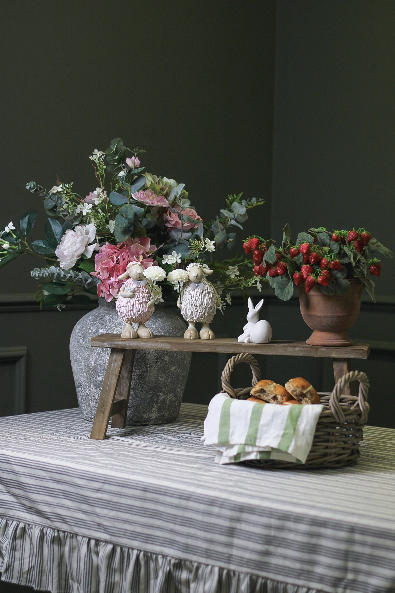 Long Natural Wooden Styling Bench