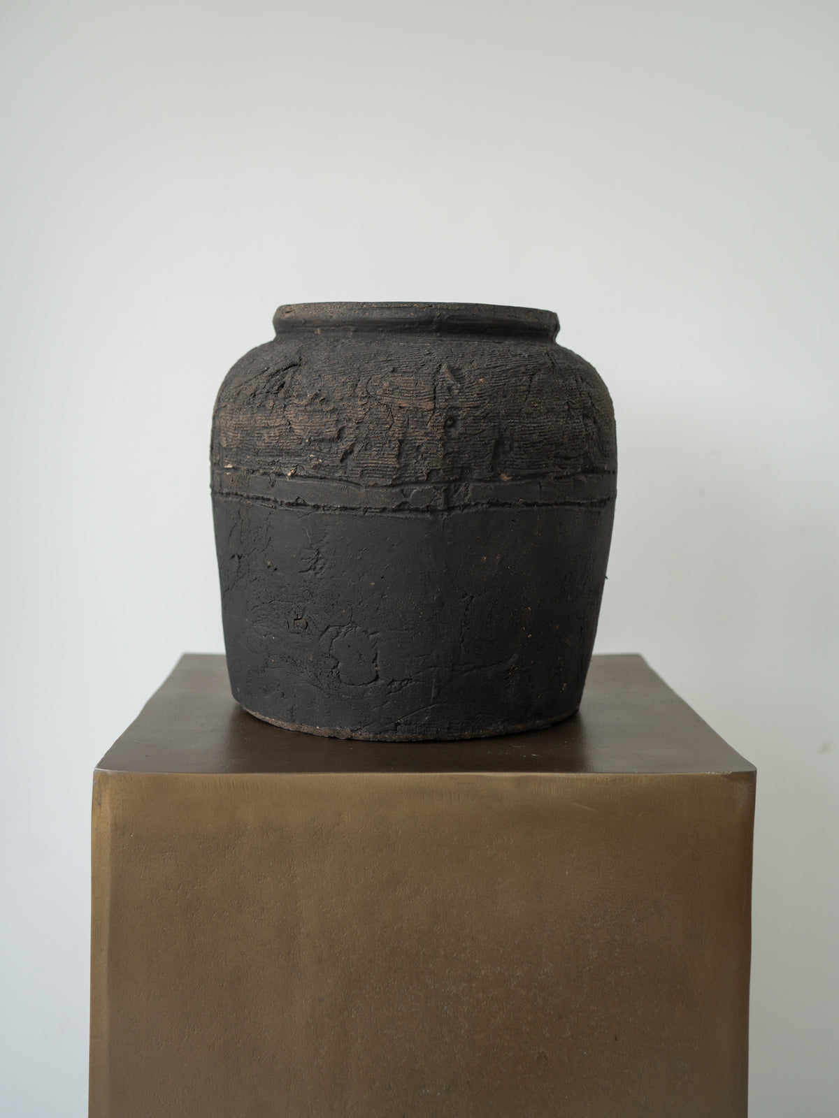 Distressed Charcoal Vase