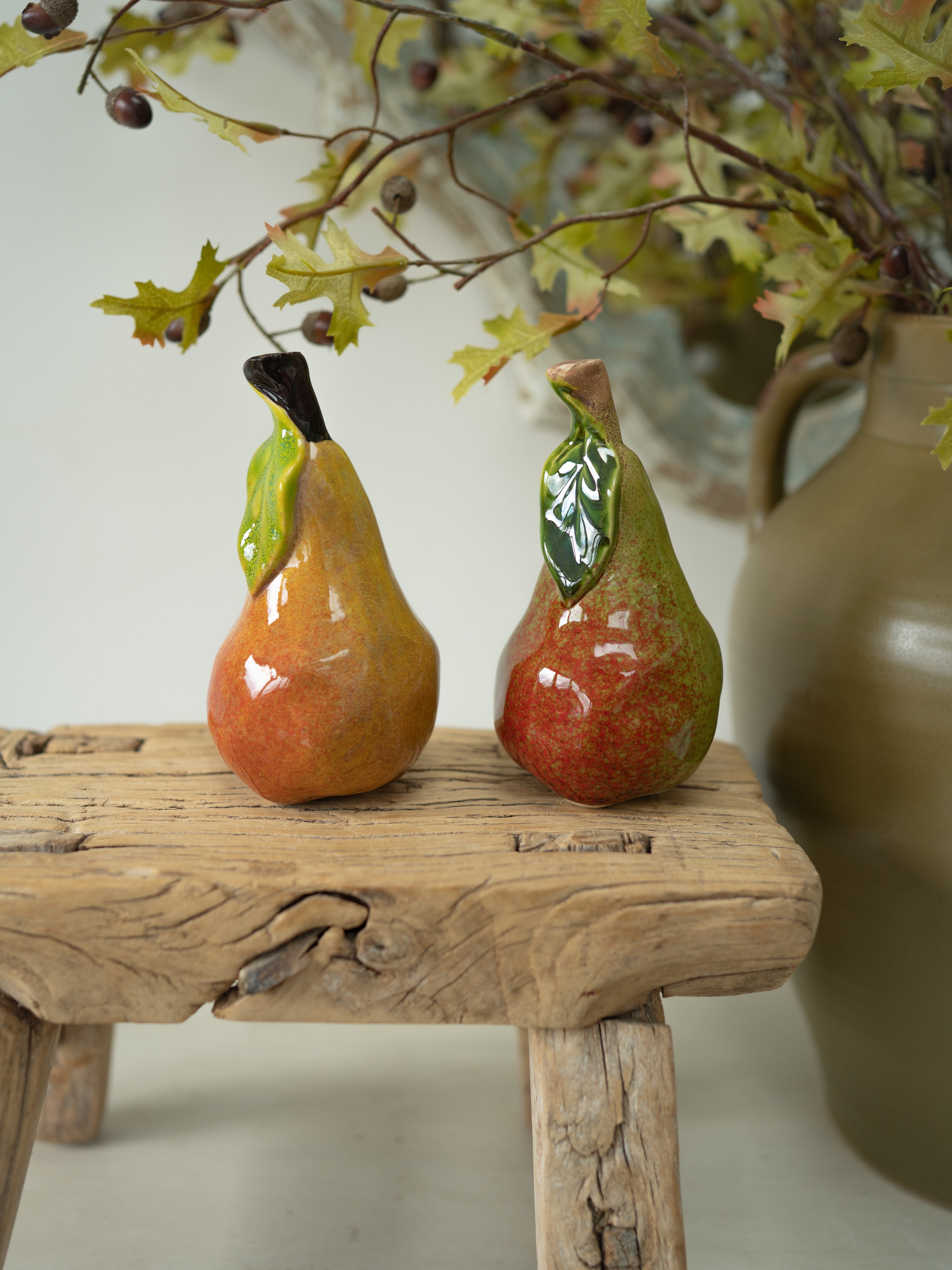 Pair of Ceramic Autumn Pears