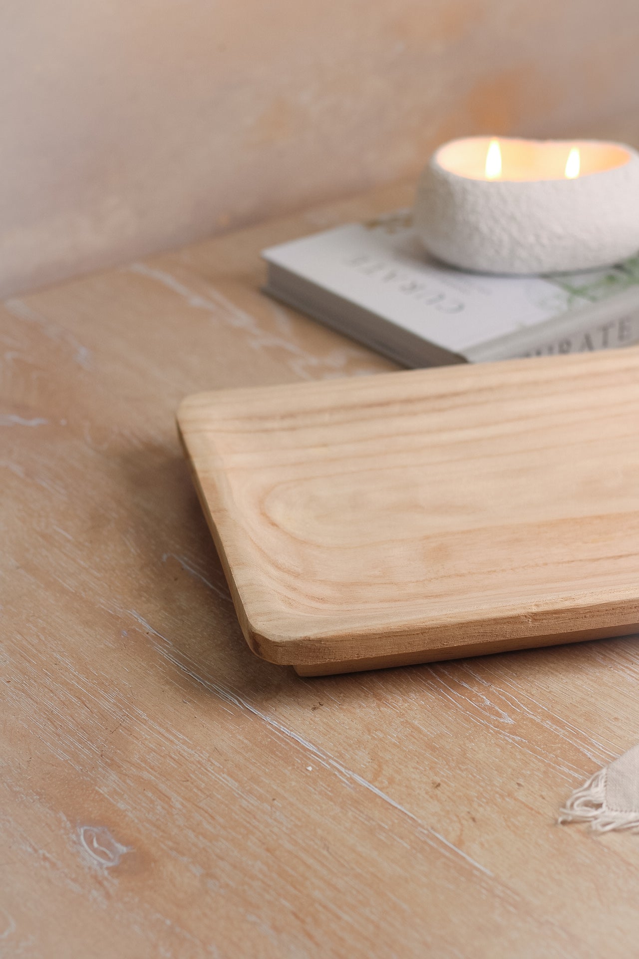 Light Rectangular Wooden Tray
