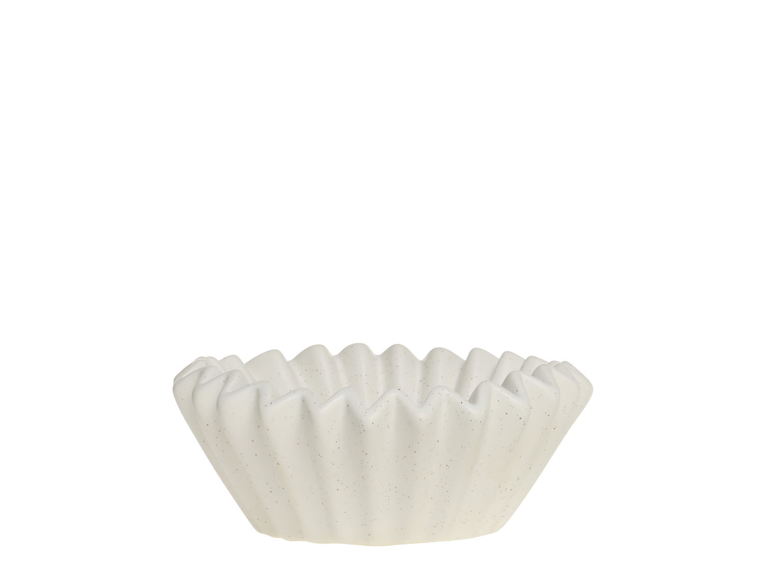 Speckled White Small Ruffle Bowl