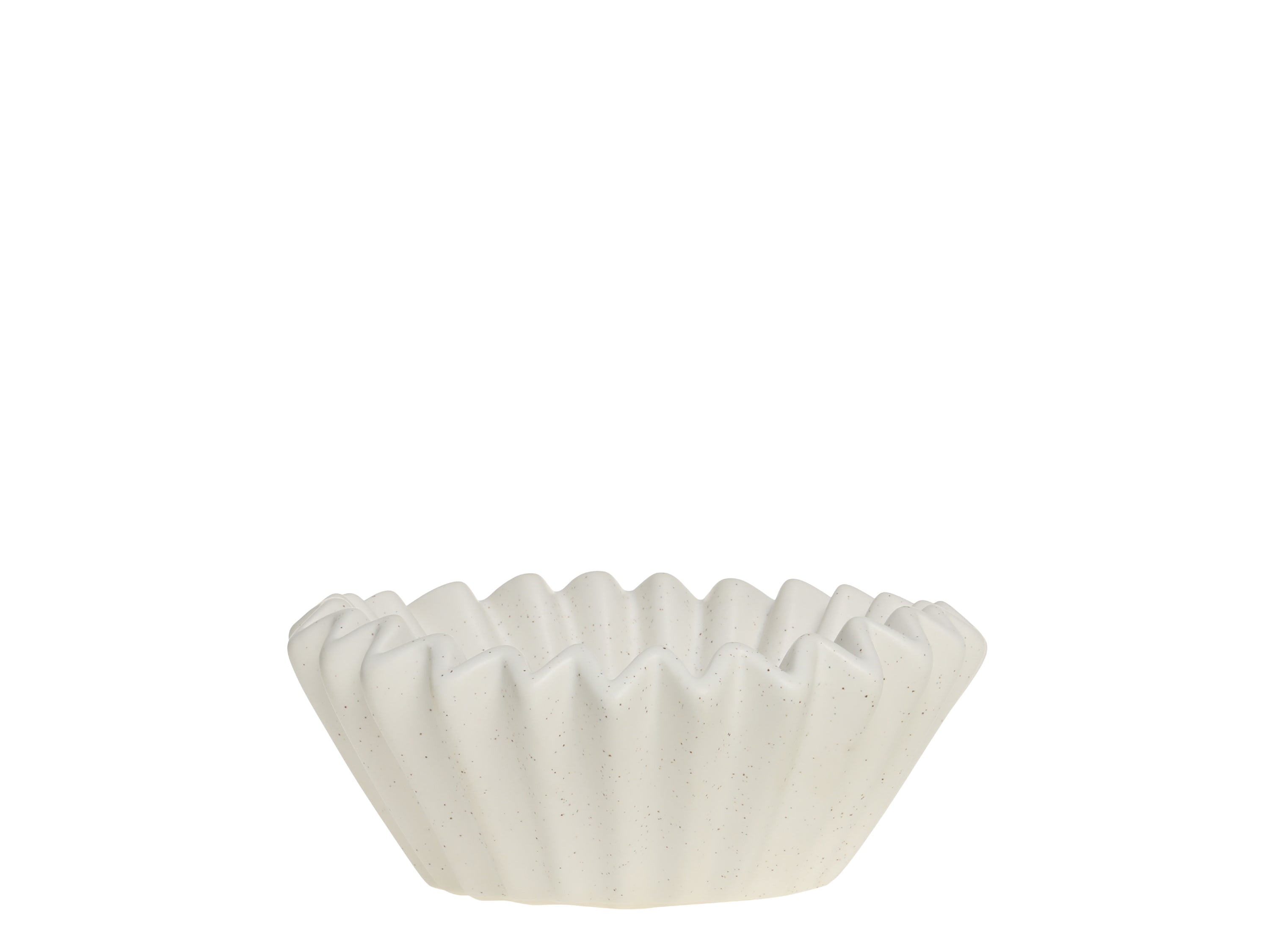 Speckled White Small Ruffle Bowl