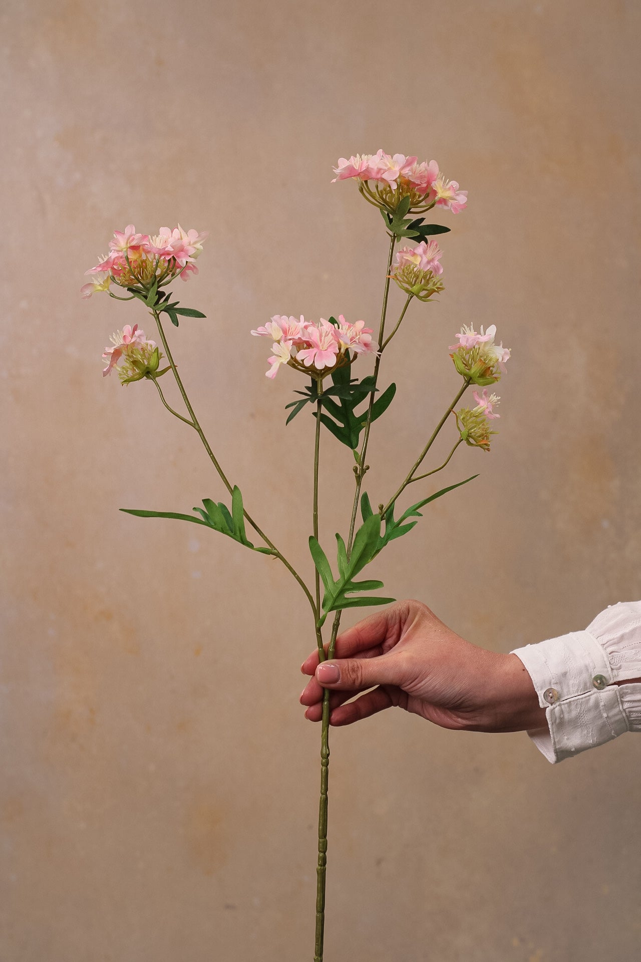 Faux Pink Mini Wild Flower Spray