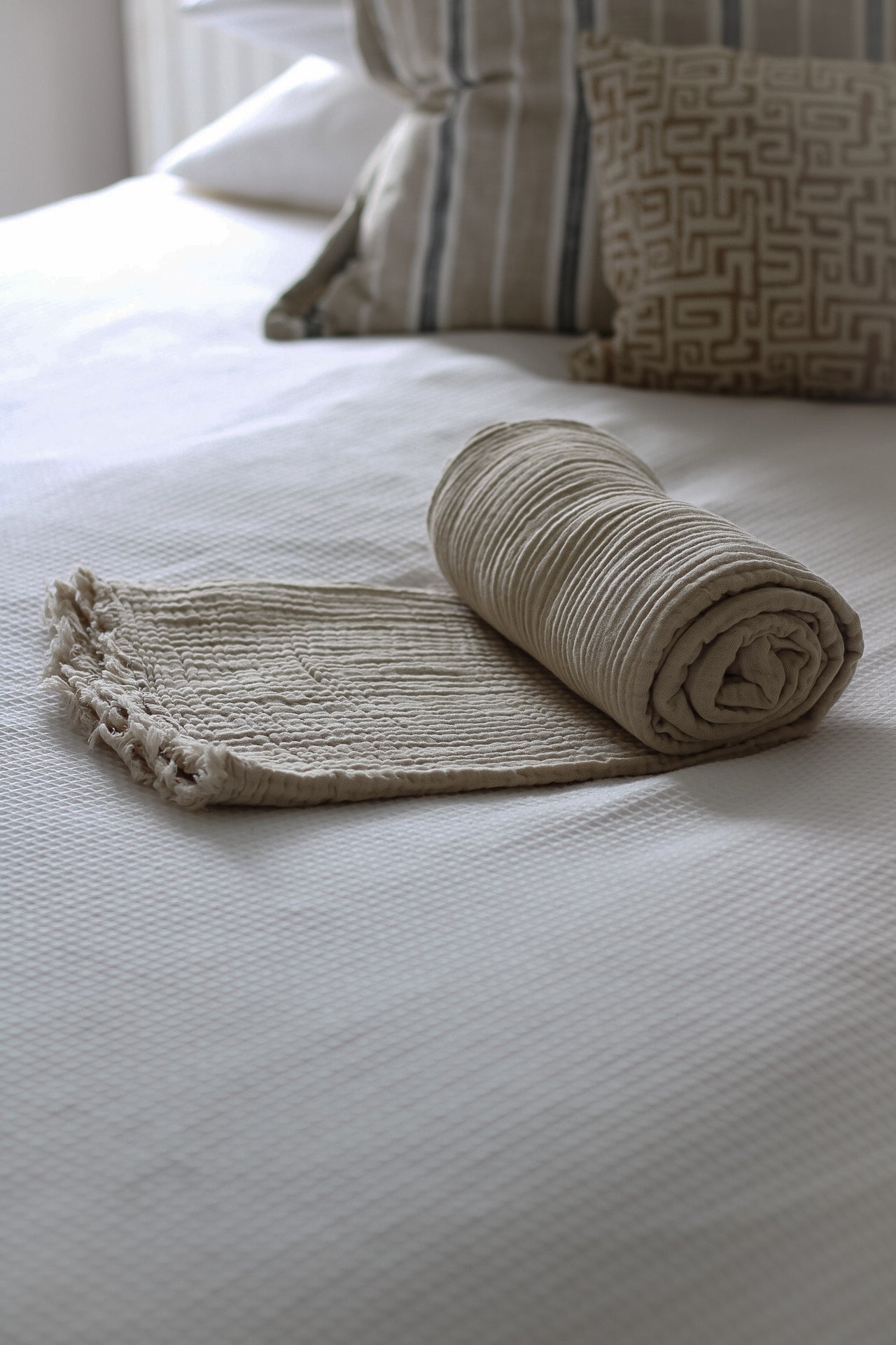 Stone Muslin Cotton Throw