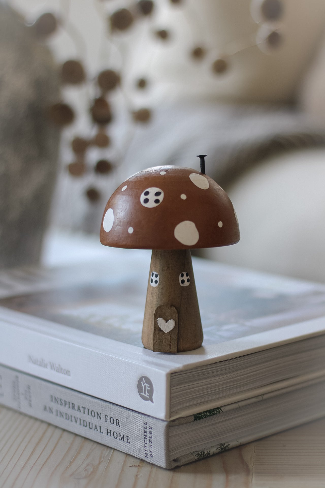 Short Brown Wooden Mushroom House