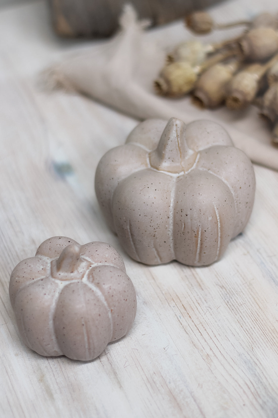 Natural Speckled Ceramic Pumpkin