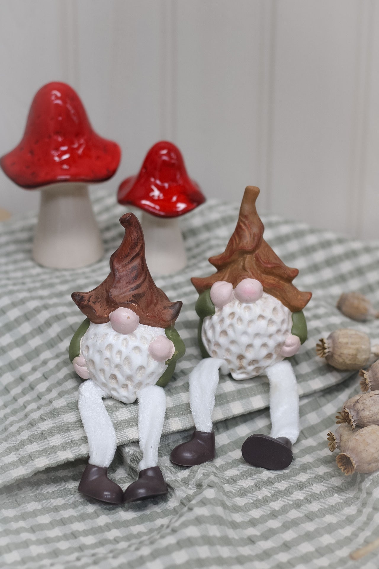 Glazed Red Ceramic Toadstool