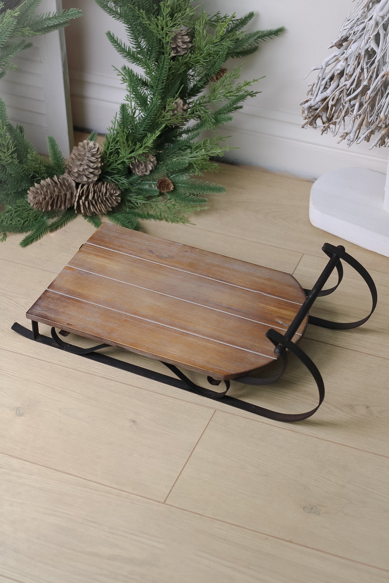 Rustic Wooden Sledge Decoration