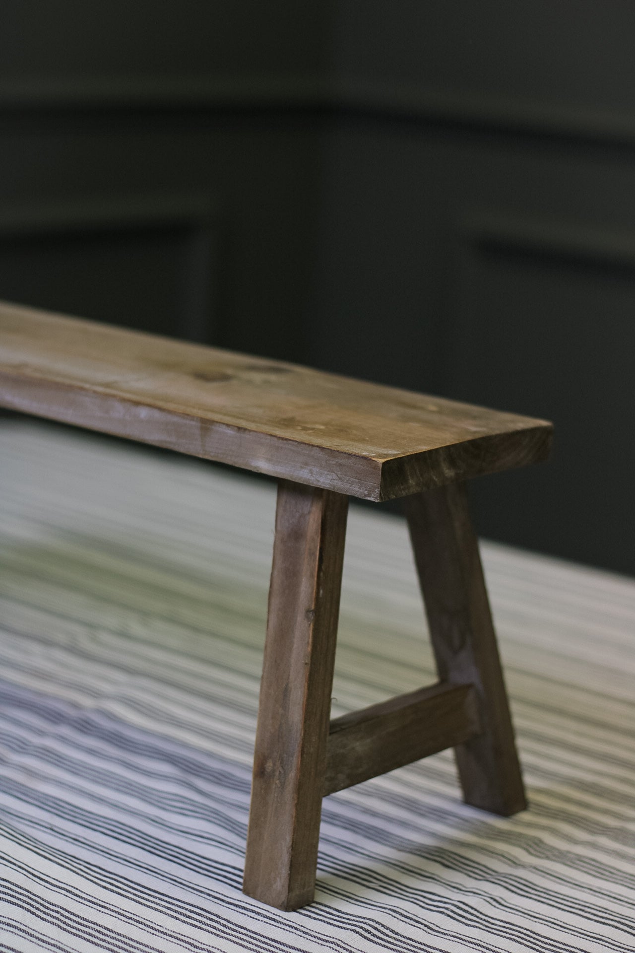 Long Natural Wooden Styling Bench