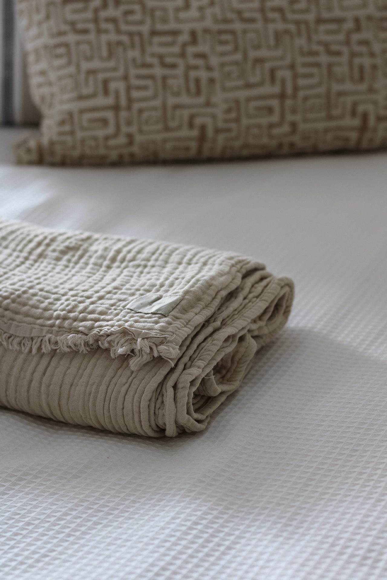 Stone Muslin Cotton Throw