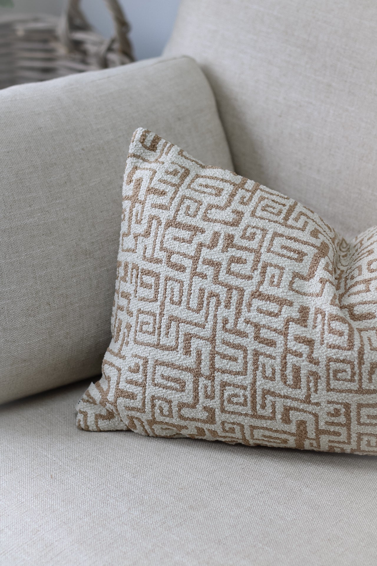 Nougat Patterned Jacquard Rectangular Cushion