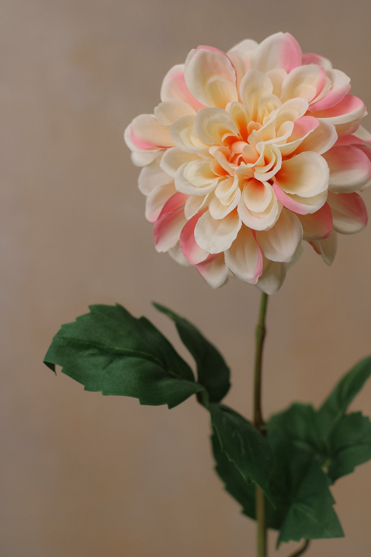 Faux Peach Sorbet Dahlia Stem