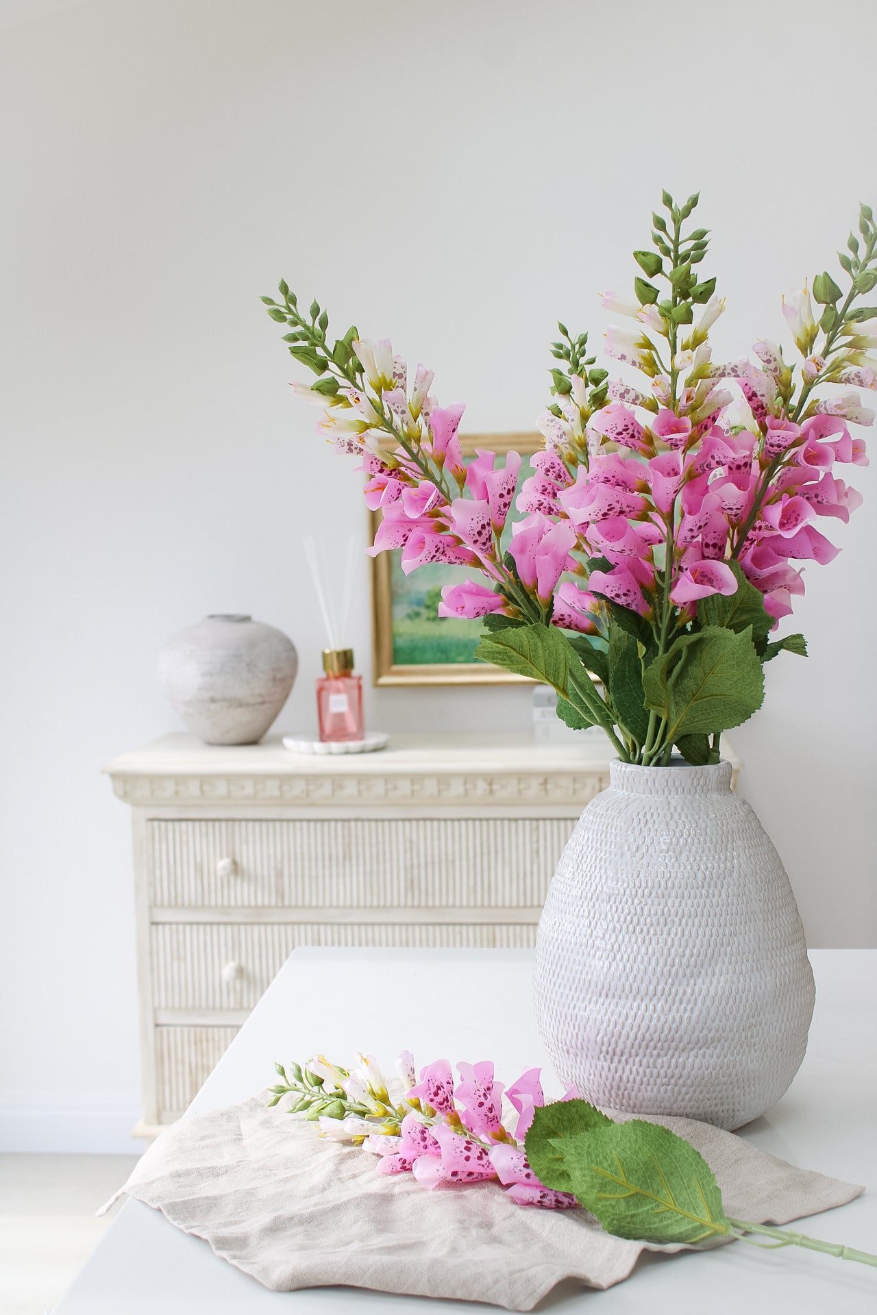 Faux Pink Foxglove Stem