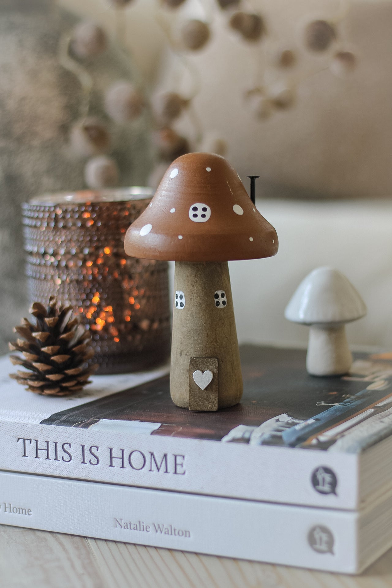 Tall Brown Wooden Mushroom House