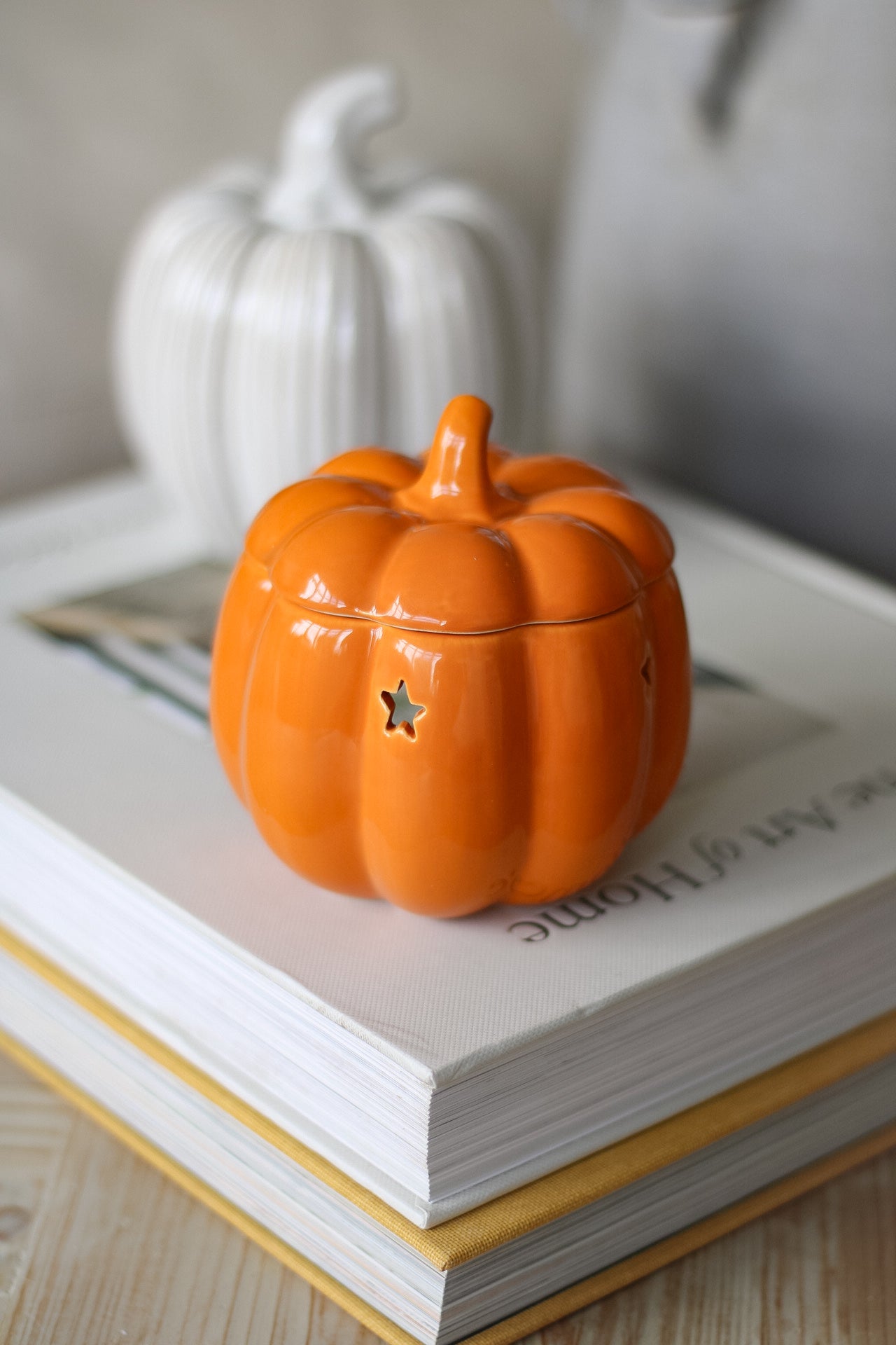 Orange Ceramic Autumn Star Pumpkin Wax Burner