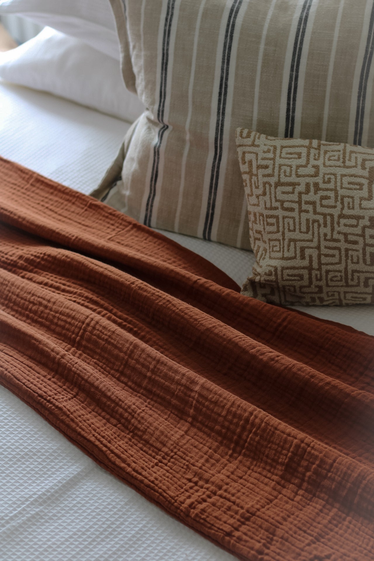 Pecan Muslin Cotton Throw