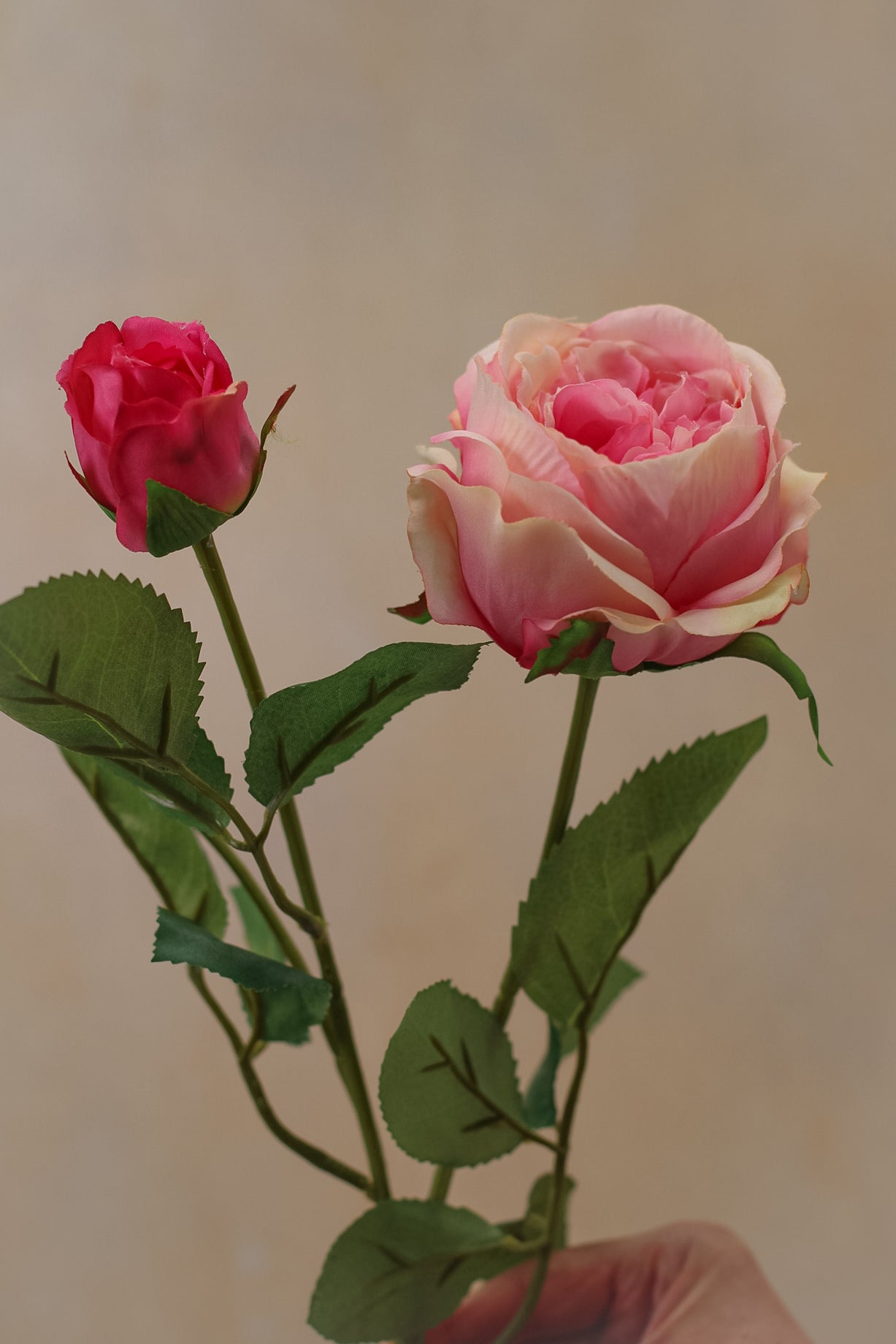 Faux Pink Sorbet English Rose Spray