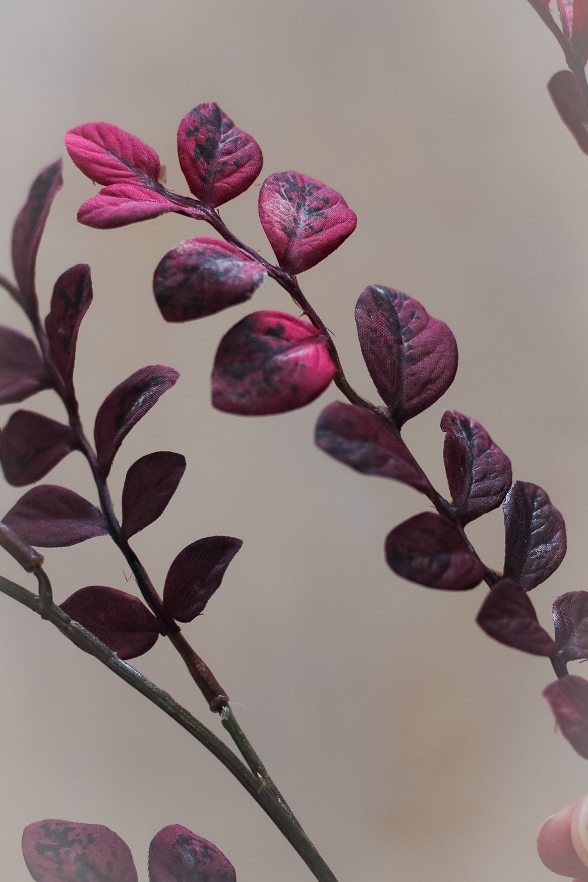 Faux Plum Mini Leaves Spray