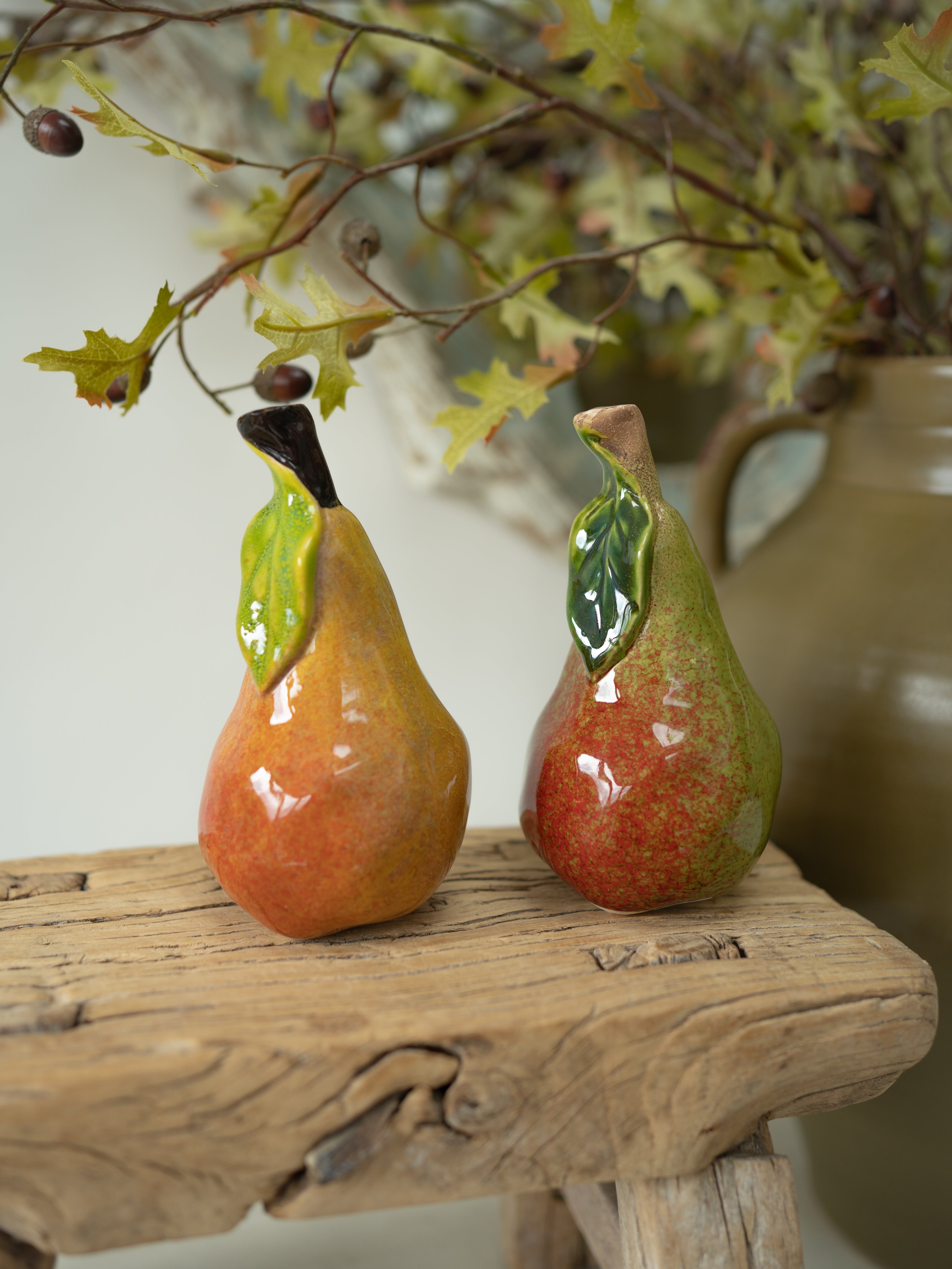 Pair of Ceramic Autumn Pears