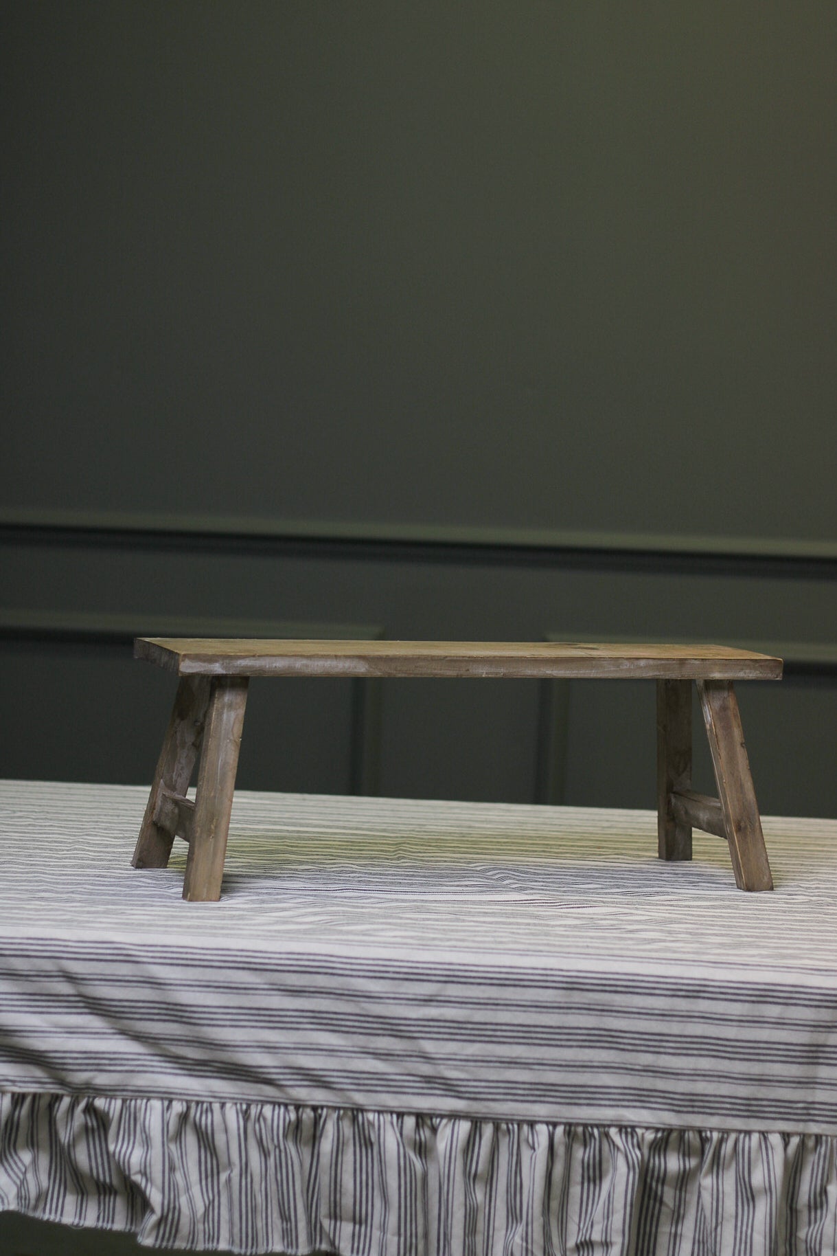 Long Natural Wooden Styling Bench