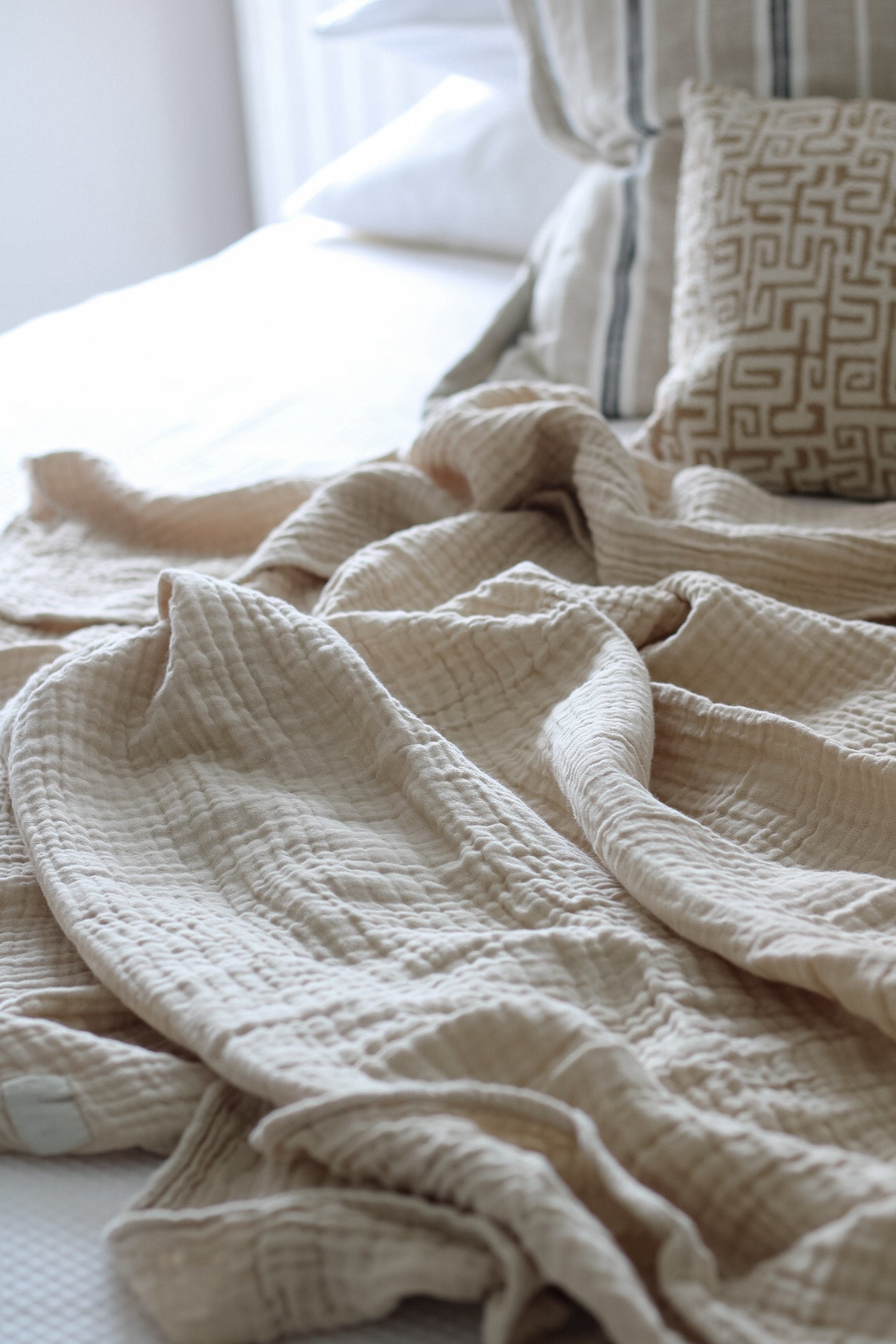 Stone Muslin Cotton Throw