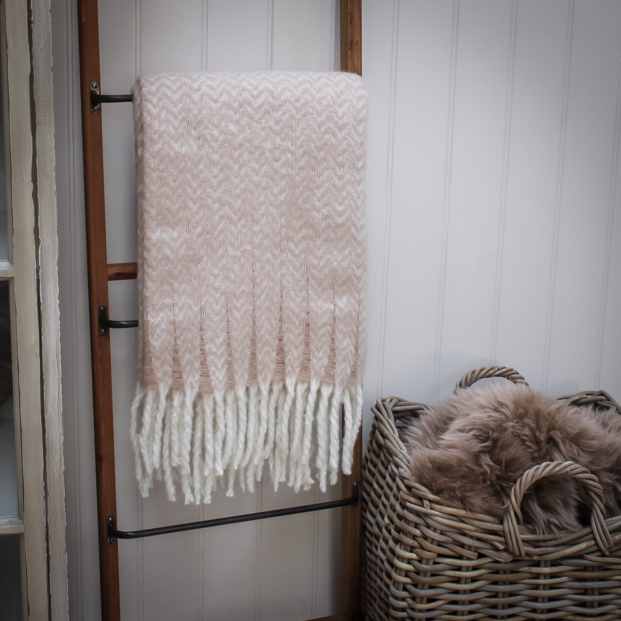 Blush Chevron Throw