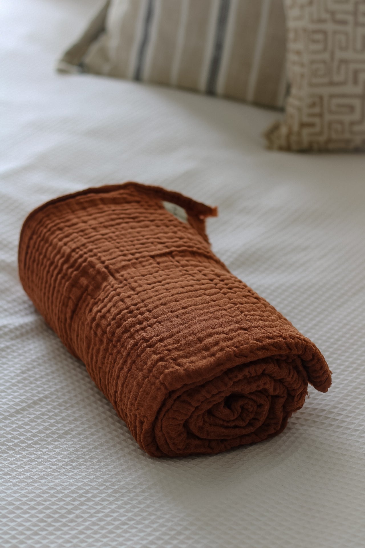 Pecan Muslin Cotton Throw