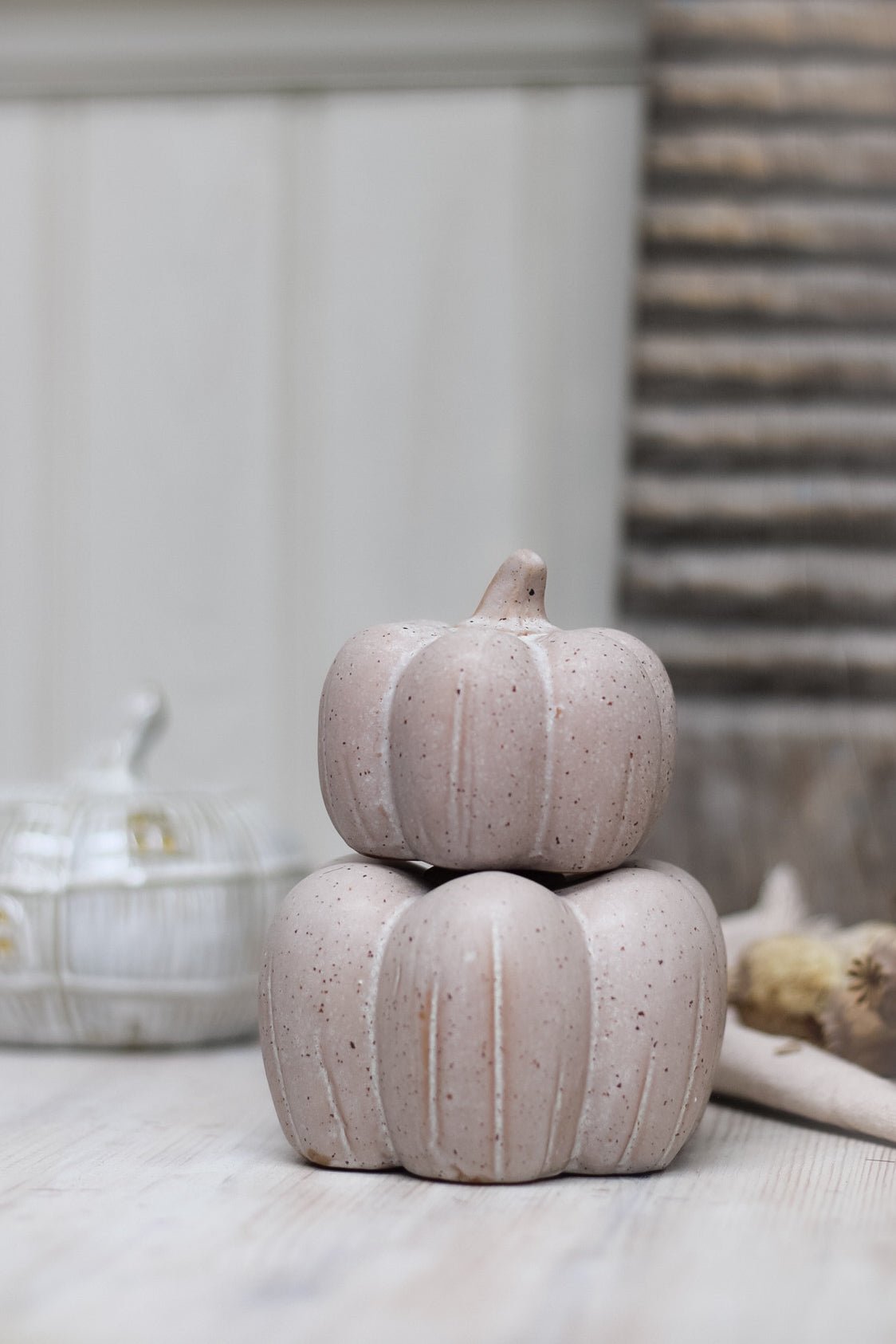 Natural Speckled Ceramic Pumpkin
