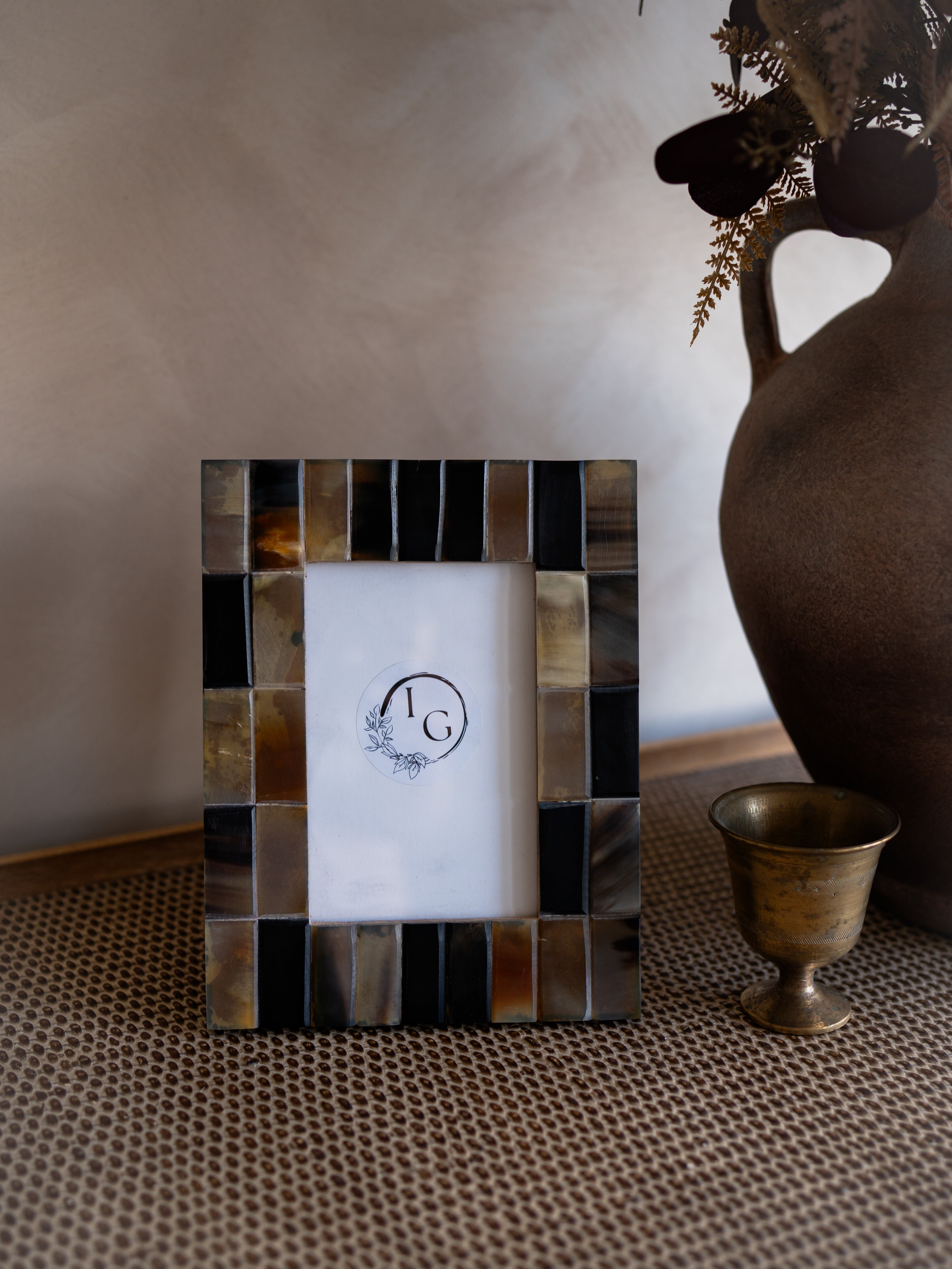 Black Horn and Resin Photo Frame