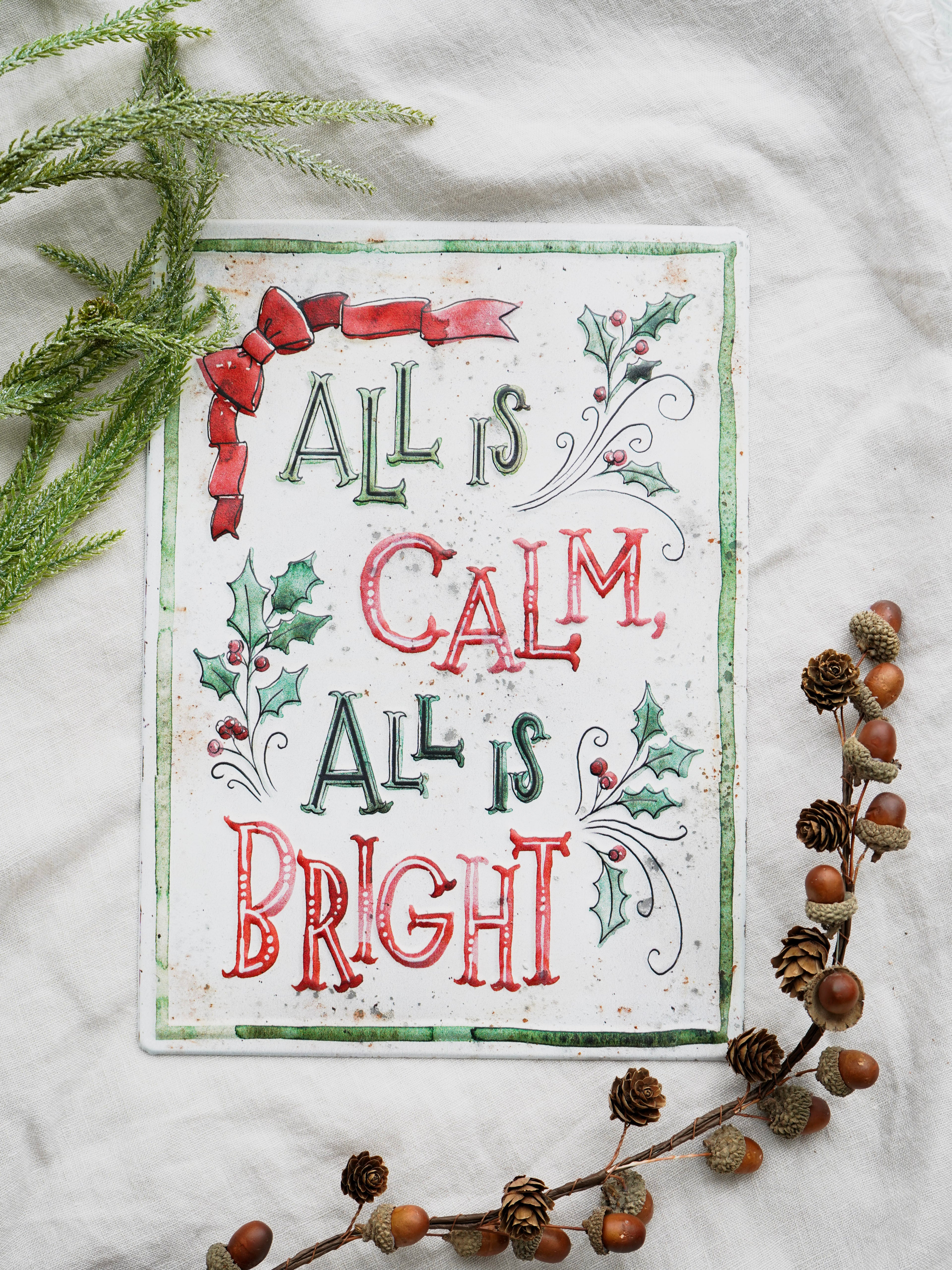 Christmas-themed card with &