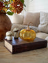 Amber Glass Pumpkin with Gold Stalk
