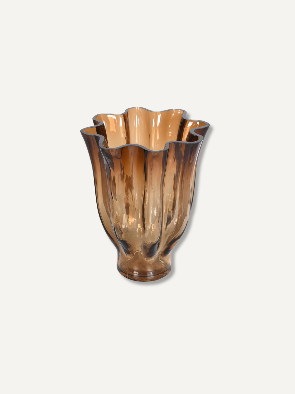 Amber Wave Glass Vase
