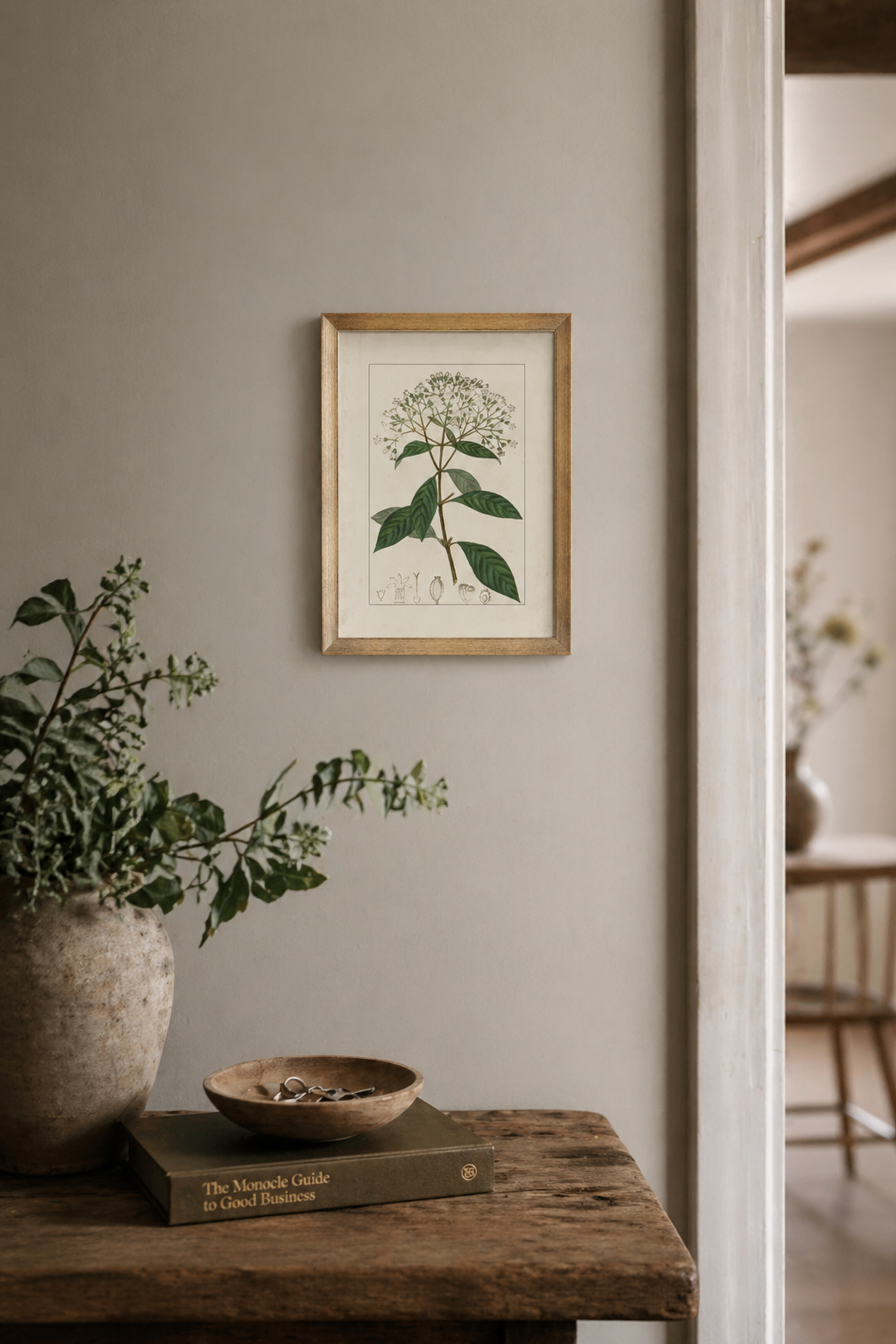 Antique Botanical VI Gold Framed Wall Art
