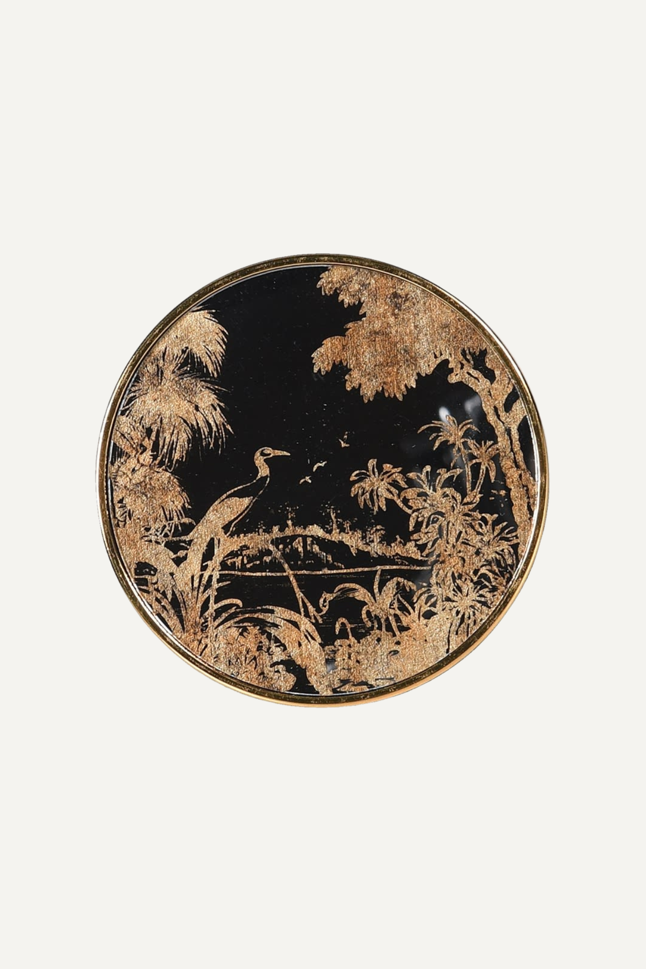 Antique Round Mirrored Grasses Gold Coasters 002