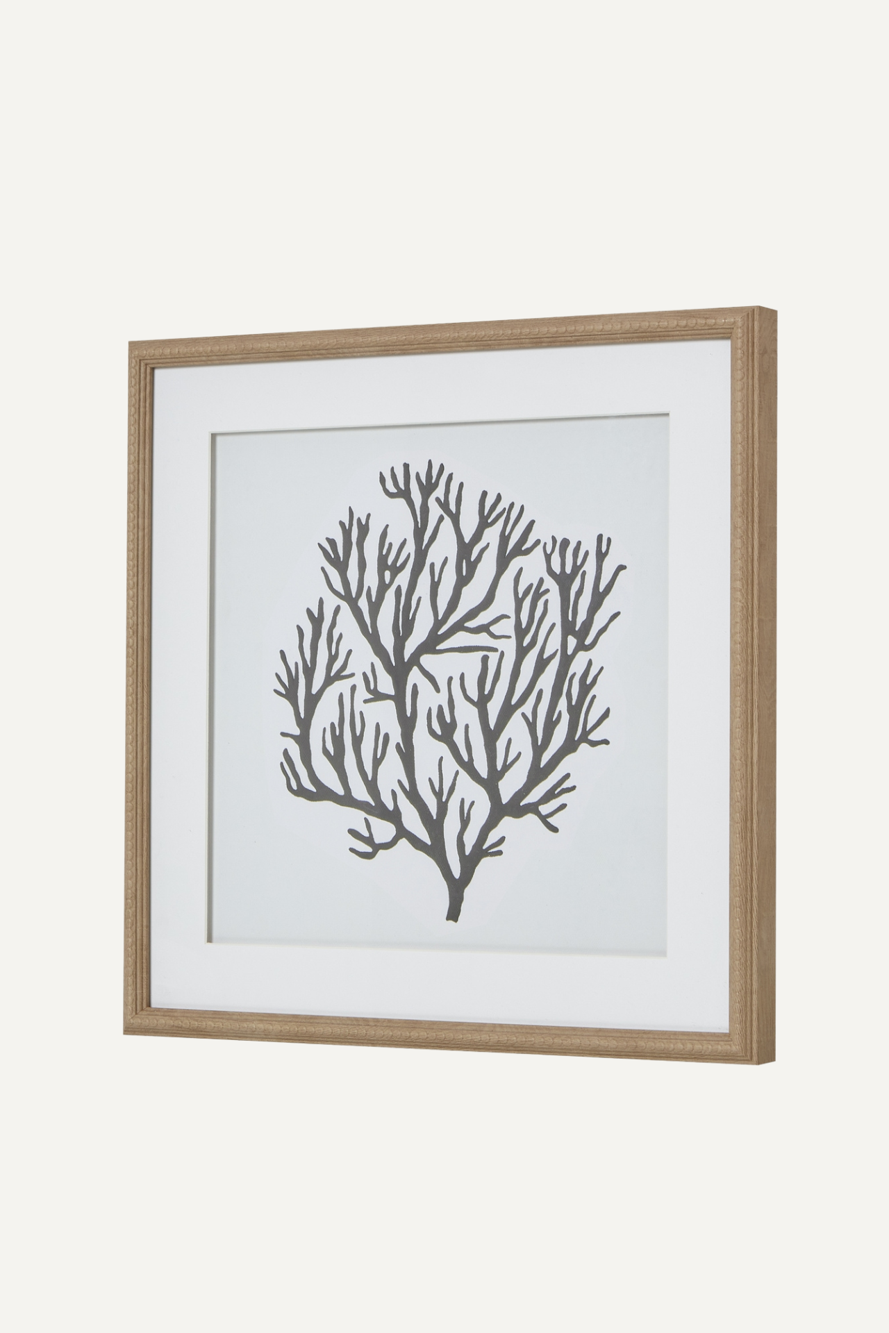 Atol Coral Wall Art in Natural Beaded Frame