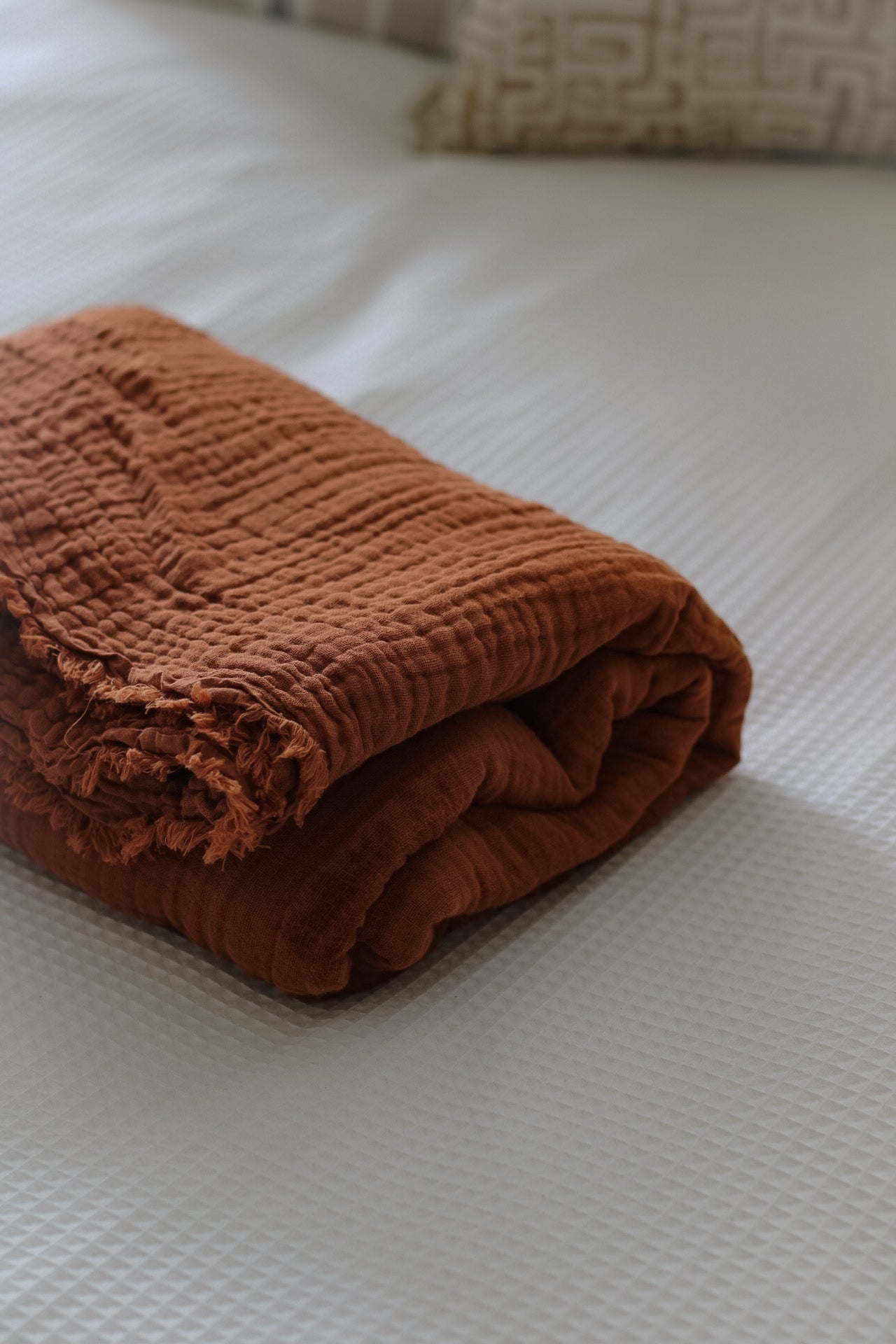Pecan Muslin Cotton Throw