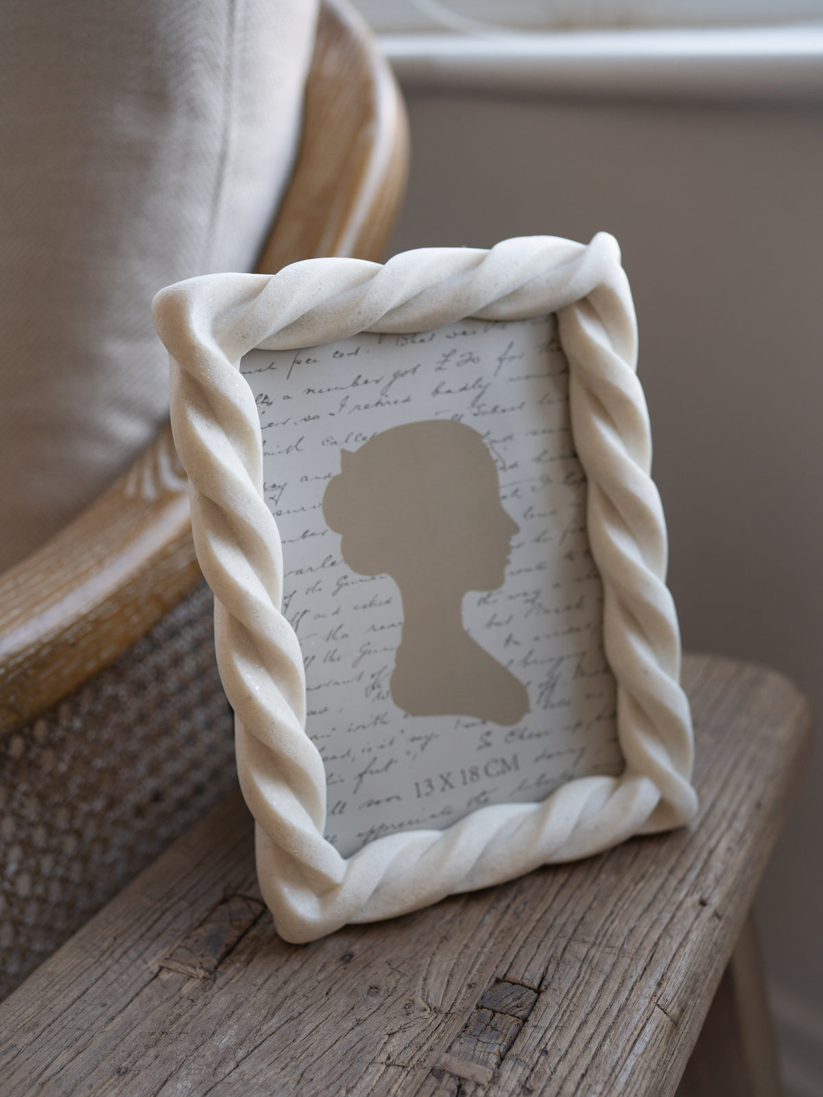 Faux Twisted White Marble Photo Frame