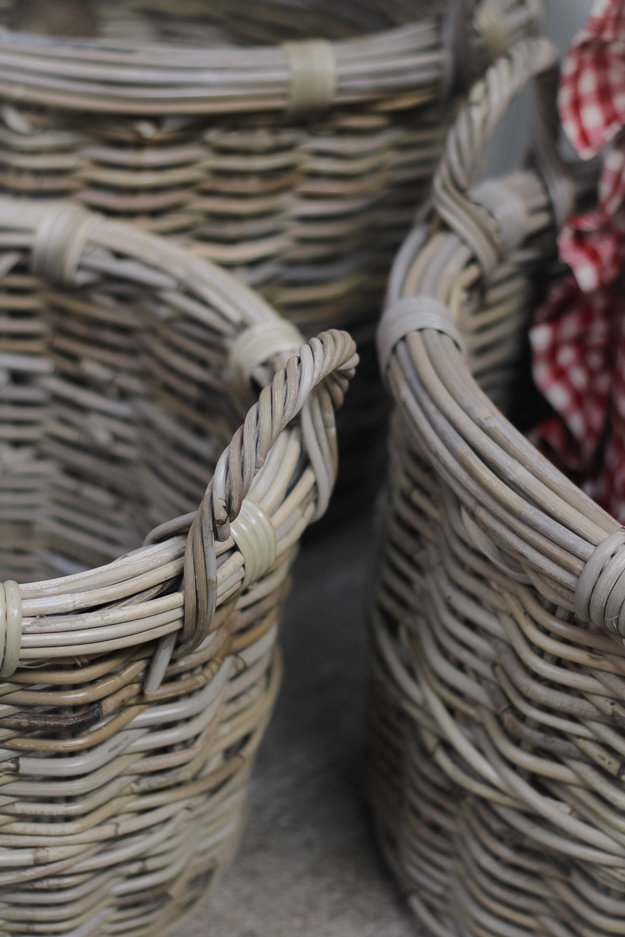 up close of rattan storage basket